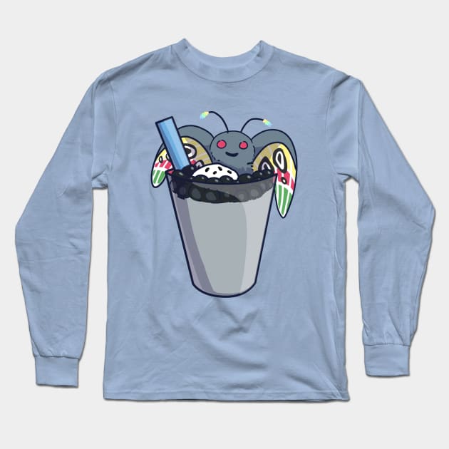 Bubble Tea Mothman Long Sleeve T-Shirt by ziodynes098